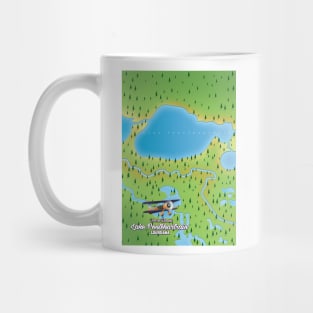 Lake Pontchartrain Louisiana lake map Mug